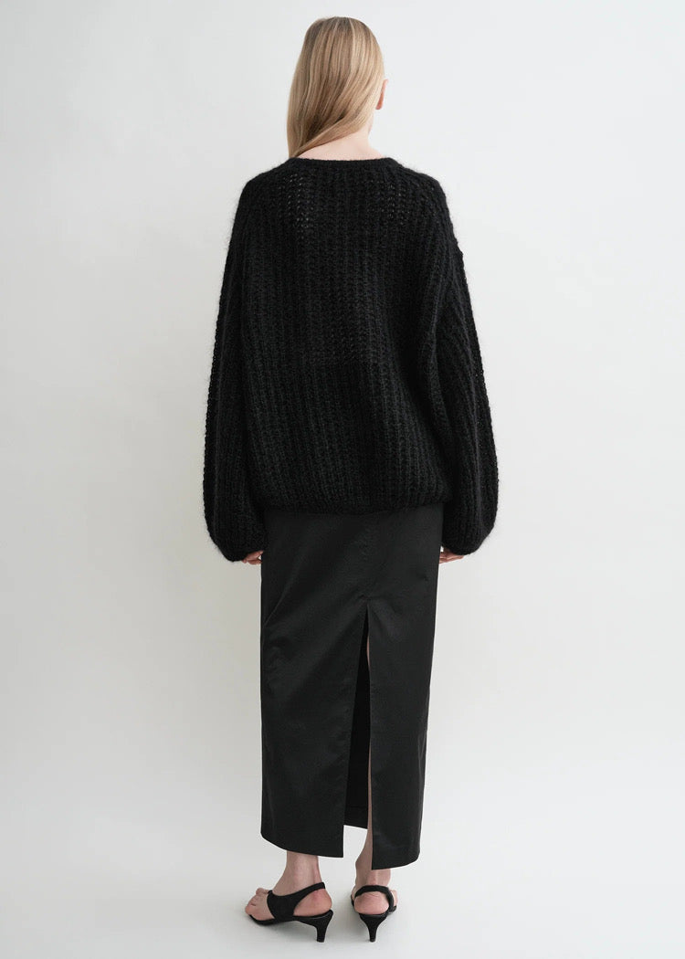 Tot Puffed Knit Mohair-Wool Blend Sweater
