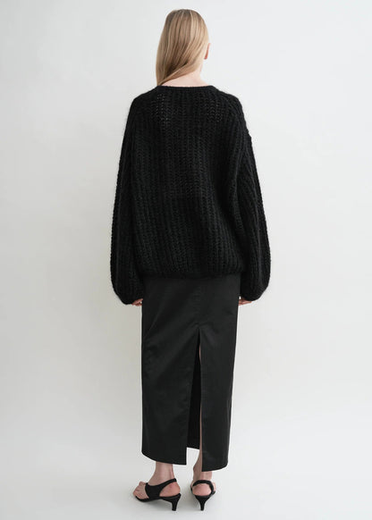 Tot Puffed Knit Mohair-Wool Blend Sweater