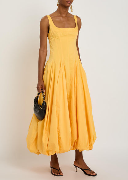 3 Colors! SK Hally Bubble Cotton-blend Midi Dress