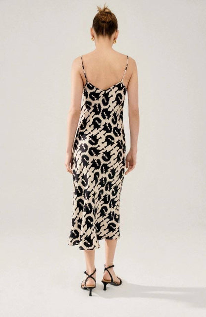 (PART 2/2) SL 90s Silk Slip Midi Dress Animal Prints: Wolves, Leopard, Wild Horses