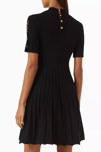MJ Raffina Viscose-blend Knit Short Sleeve Clover Mini Dress