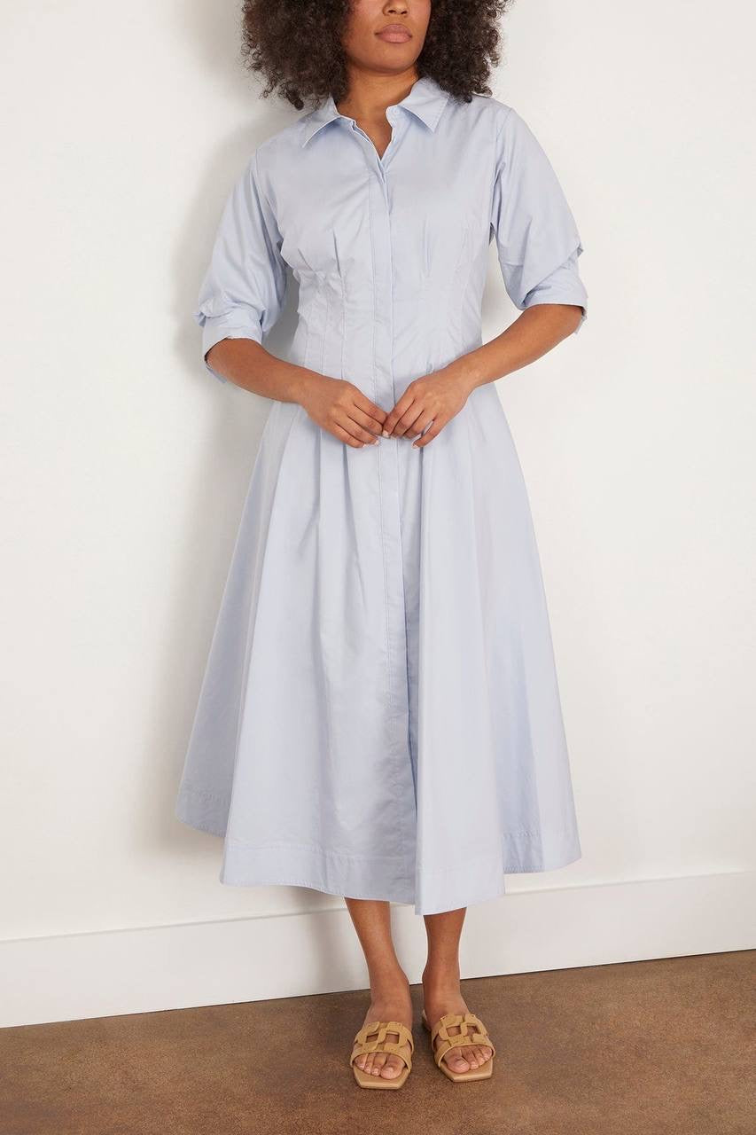 SK Jazz Pintuck Cotton-blend Midi Dress