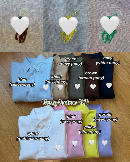 9 Colors! RL Women’s Classic Fit Linen Long Sleeve Buttondown Shirt