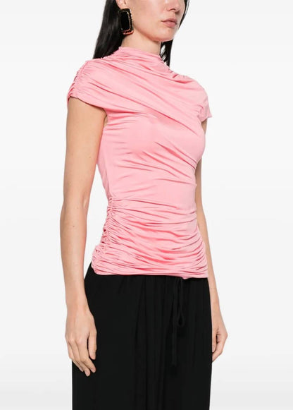 SP Pink Jersey Gathered Top