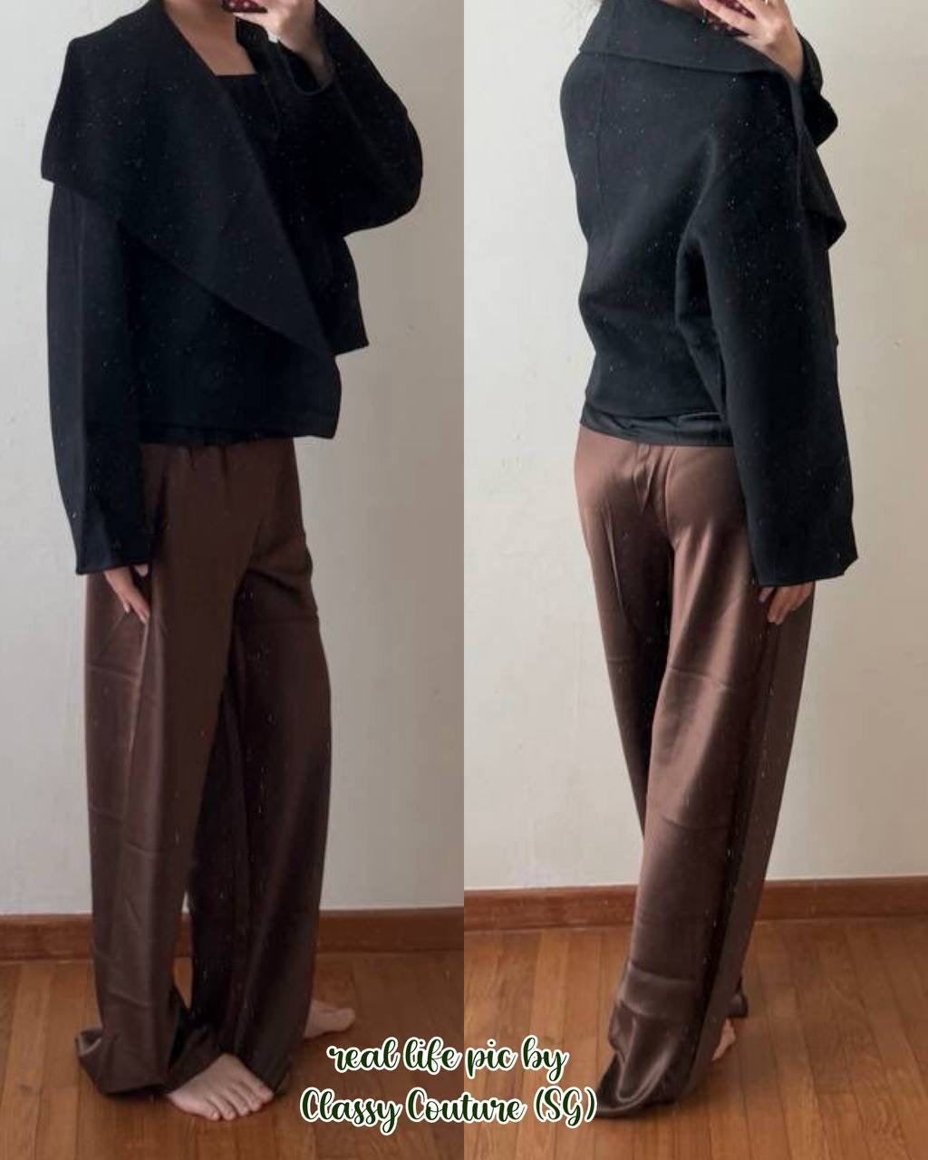 3 Colors! Tot Signature Cropped Double Face Wool Jacket Coat