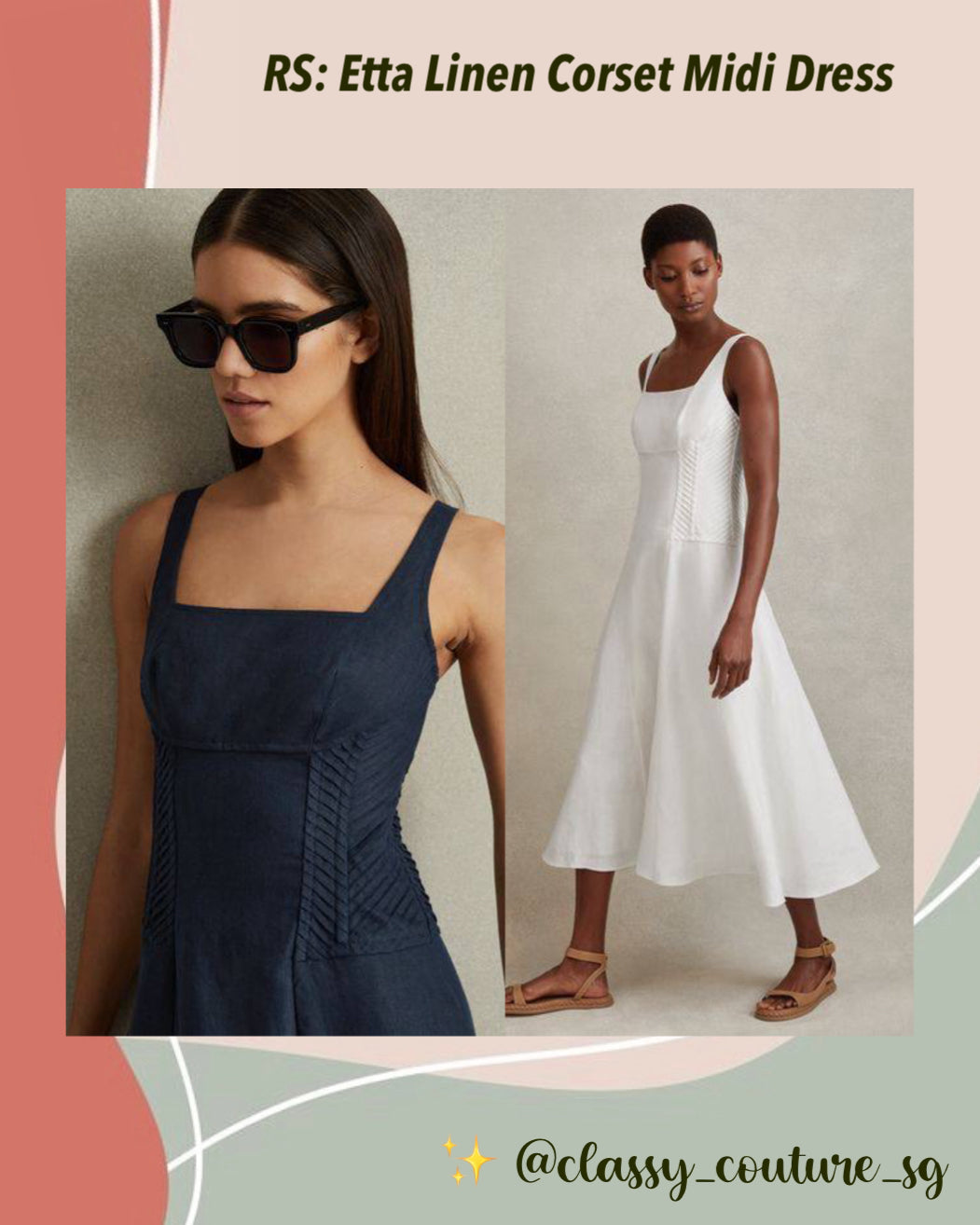 RS Etta Linen Corset Midi Dress RS Etta Linen Corset Midi Dress
