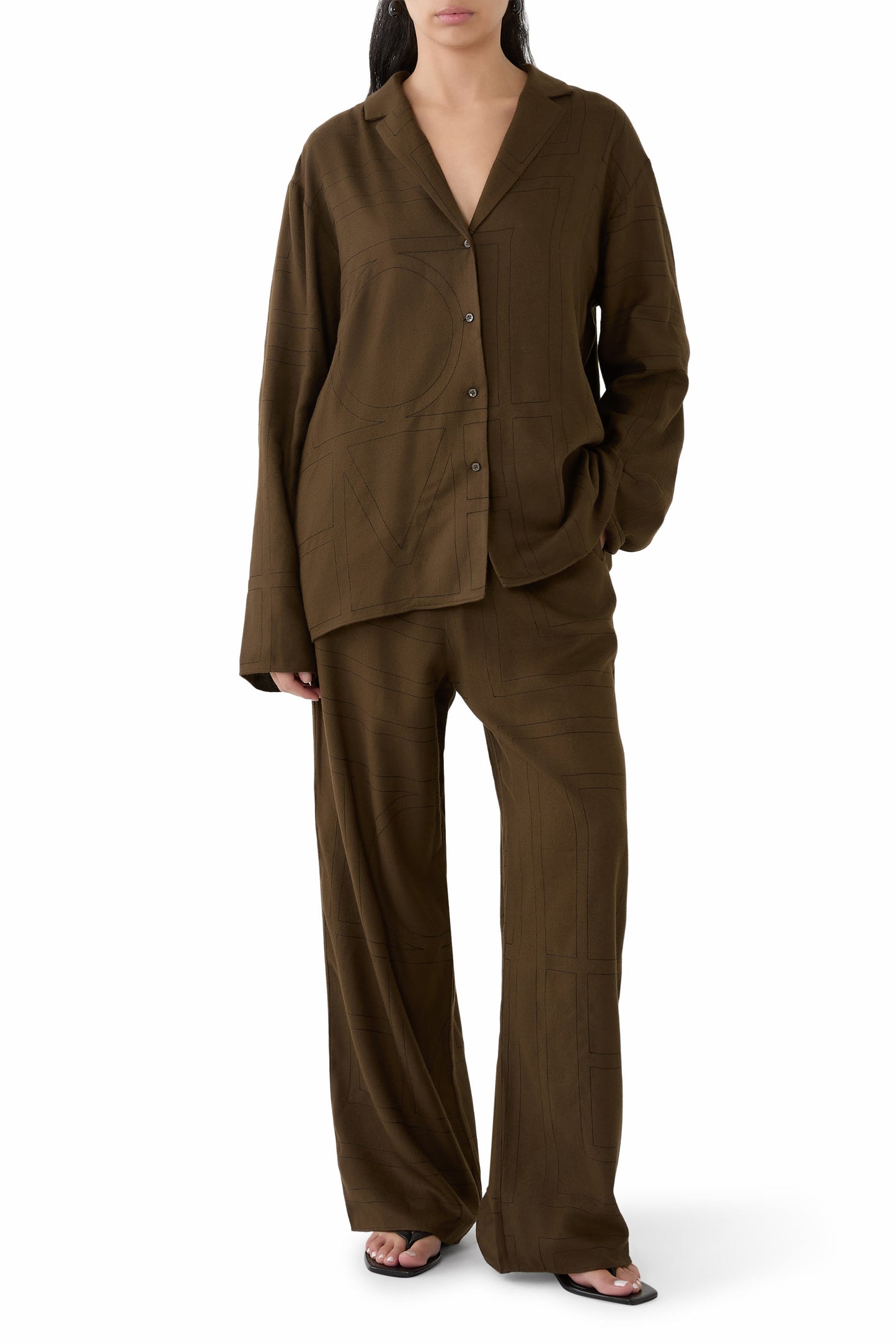 4 Colors! Tot Monogram Modal Flannel PJ Top | Pyjama Pants | Set