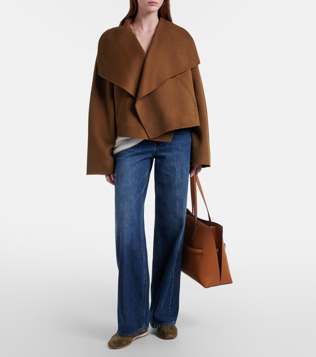 3 Colors! Tot Signature Cropped Double Face Wool Jacket Coat