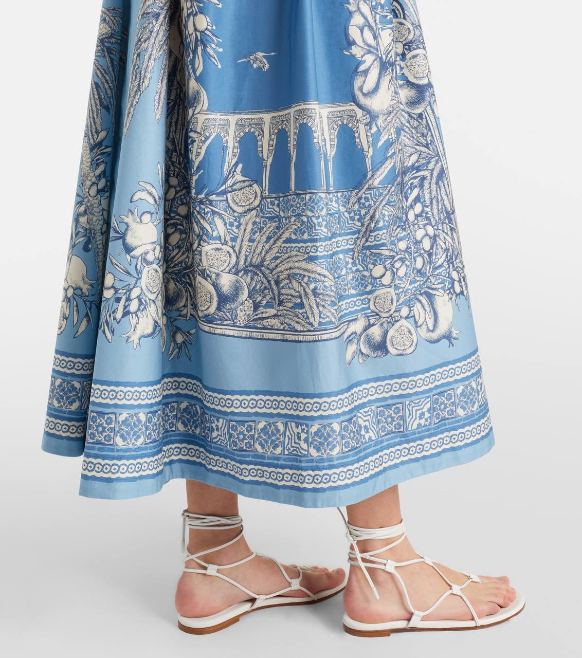ALM Villa Romantica Sleeveless Cotton Poplin Scoop back Midi Dress