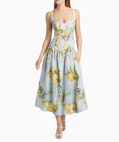 NC Makenna Drop Waist Corset Midi Dress
