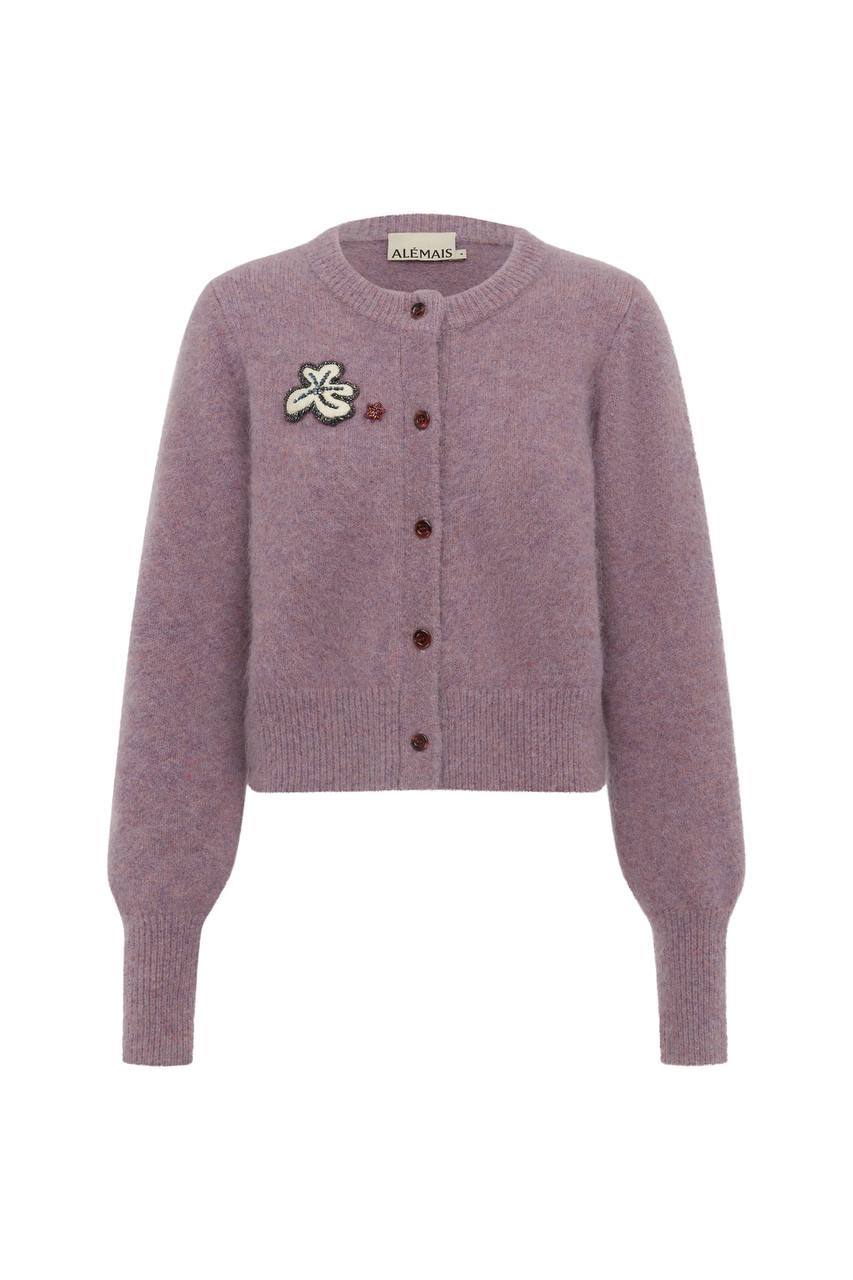 ALM Reggie Lilac Wool Cropped Cardigan