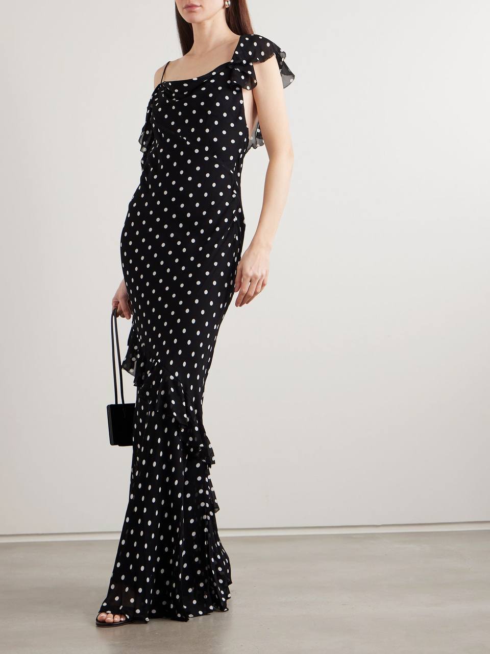 SP Polka Dot Georgette Ruffle Dress