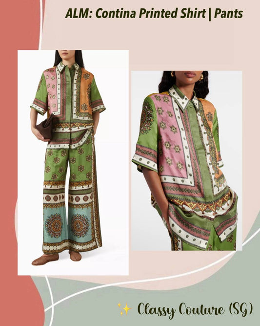 ALM Contina Printed Shirt | Pants | Jacquard Viscose Set