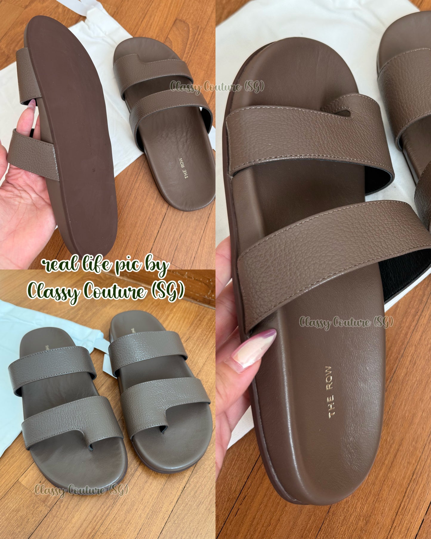 TR Hugh Grained Leather Sandals