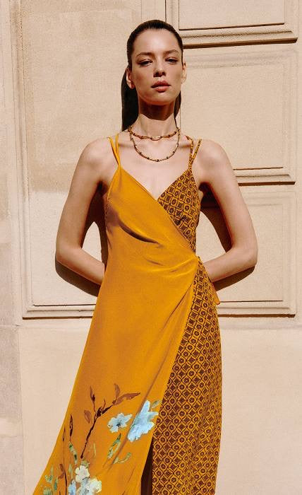 VB Floride Viscose Silk Midi Dress