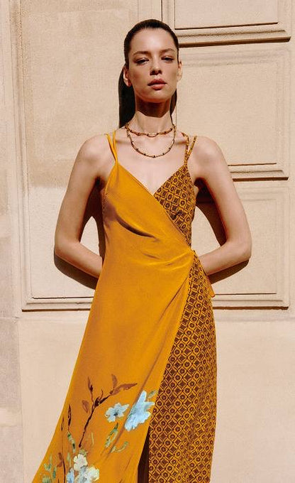 VB Floride Viscose Silk Midi Dress