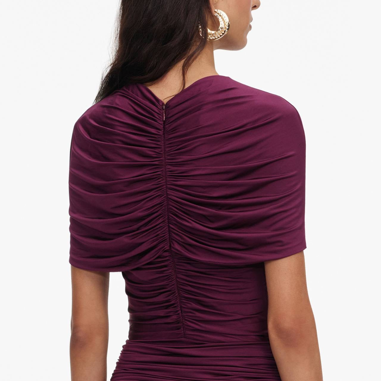 SP Burgundy Jersey Gathered Maxi Dress