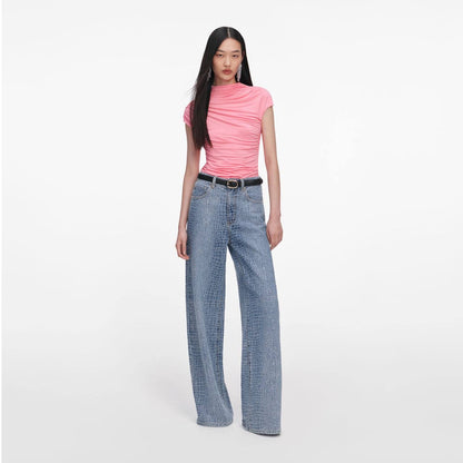 SP Pink Jersey Gathered Top
