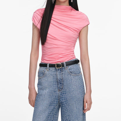 SP Pink Jersey Gathered Top