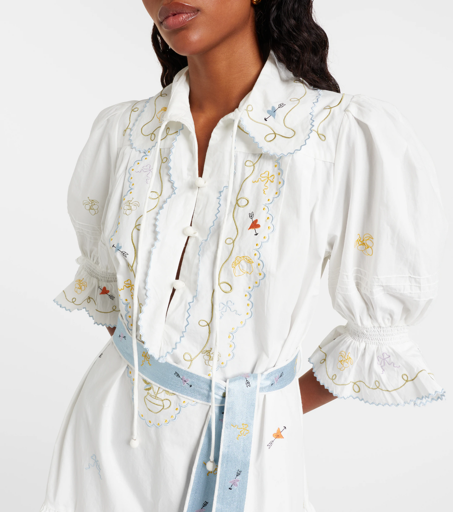 ALM Giulia Embroidered Cotton Mini Dress