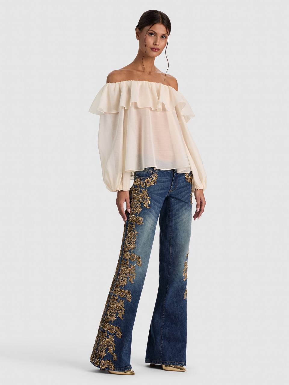 AO Alta Off the Shoulder Ruffle Blouse