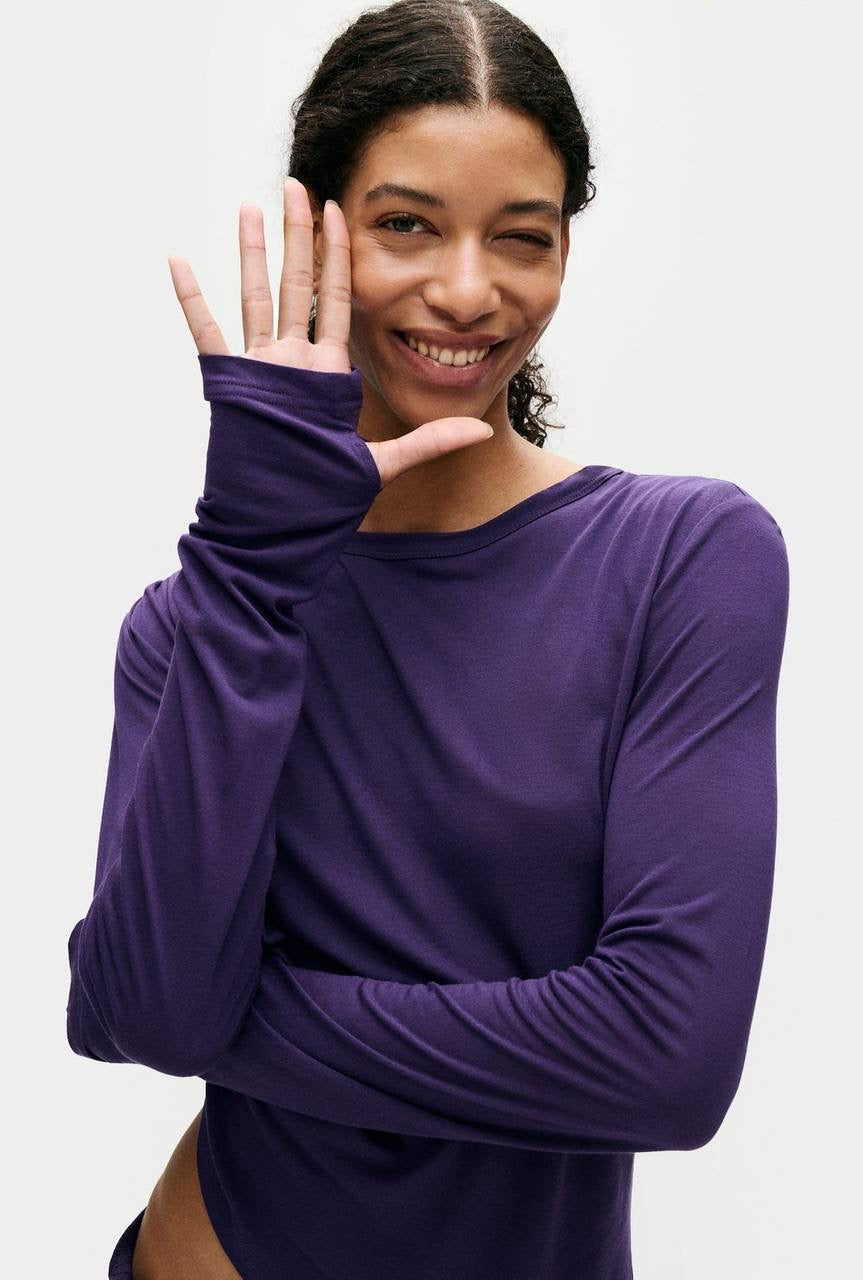 SALE! SL Jersey Modal-silk Drape Long Sleeved Top