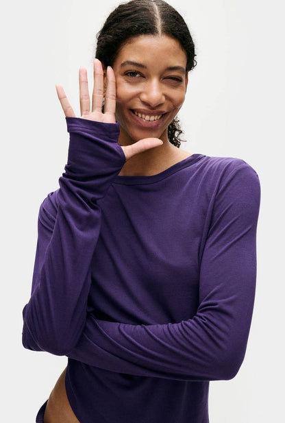 SALE! SL Jersey Modal-silk Drape Long Sleeved Top