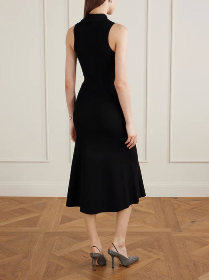 2 Colors! VB Mira Quarter-zip Stretch-viscose Midi Dress in Black & White
