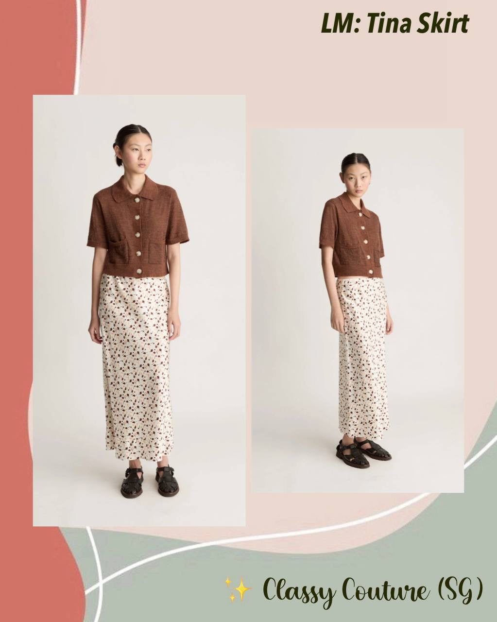 LM Tina Silk Midi Skirt