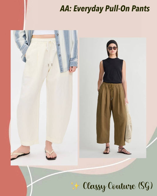 AA Everyday Pull-On Cotton-Linen Jogger Pants