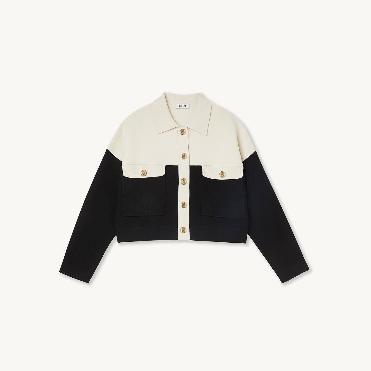 Killim Color Blocked Cropped Cardigan