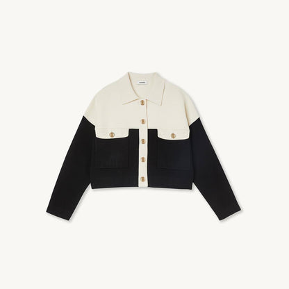 Killim Color Blocked Cropped Cardigan