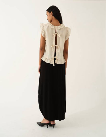 Darling Ruffle Flutter-sleeve Tie Back Top