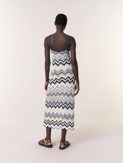 MJ Metallic Crochet-Knit Mizag Sleeveless Top | Rizag Strappy Midi Dress