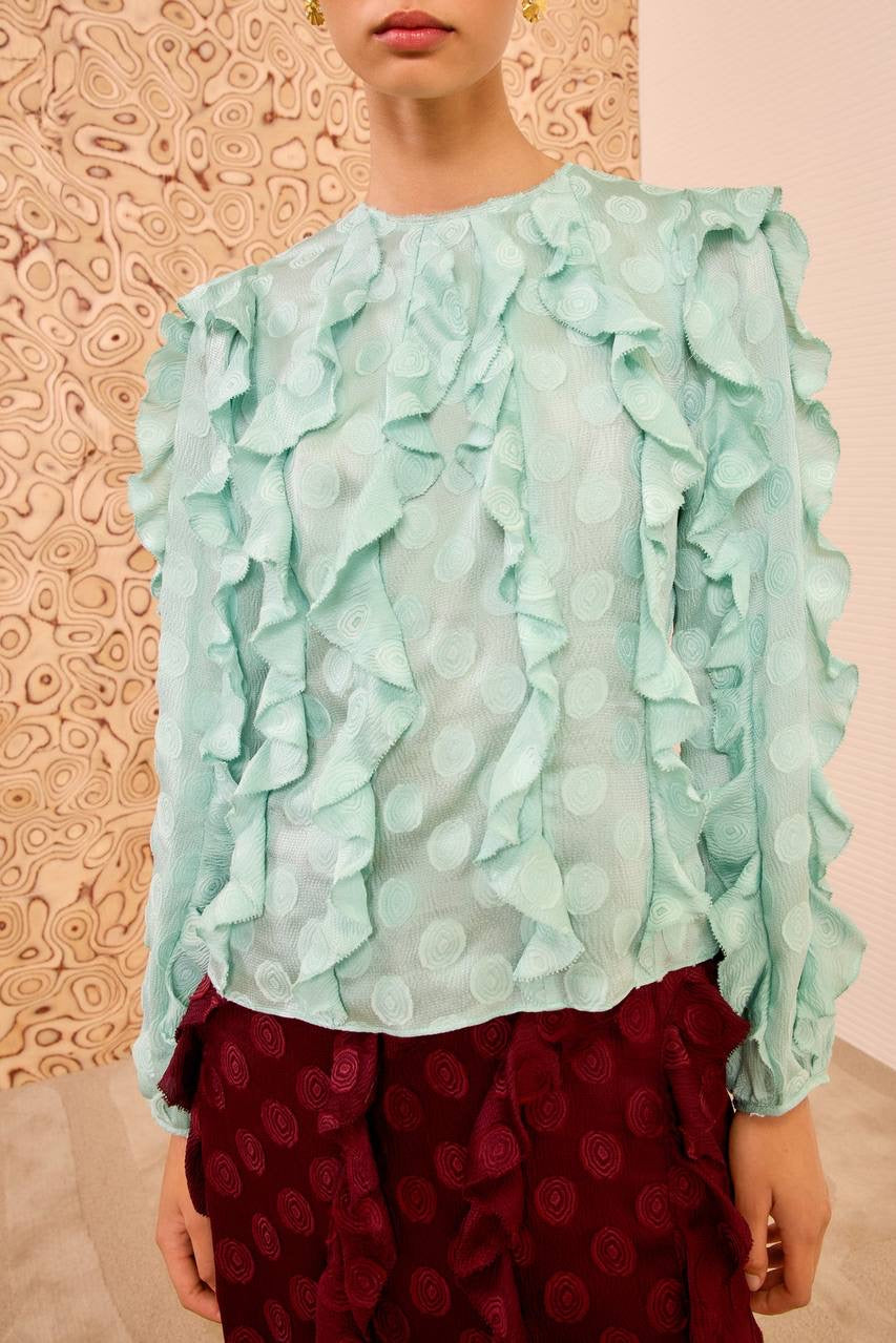 UJ Della Cascading Ruffle Blouse