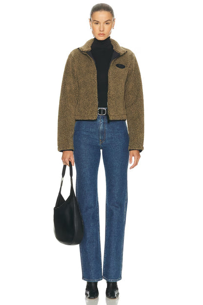 BBR Cropped Wool-Blend Fleece Jacket