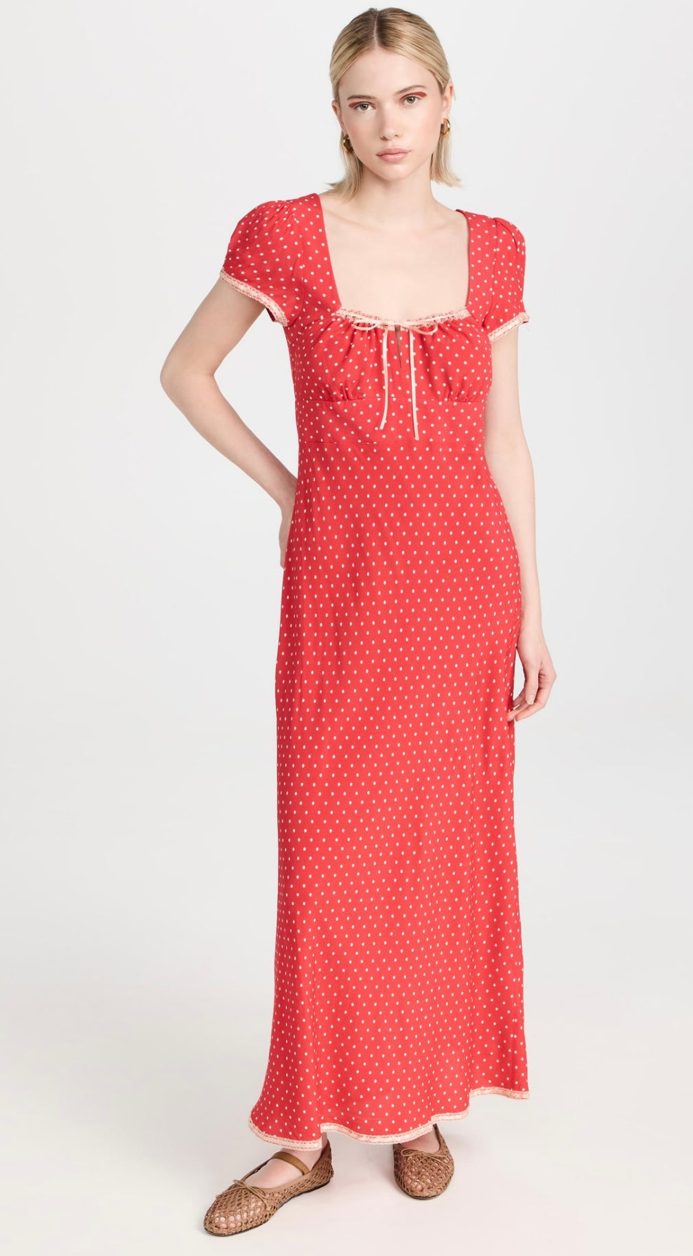 SALE! RX Marisa Viscose Midi Dress in Spot Red