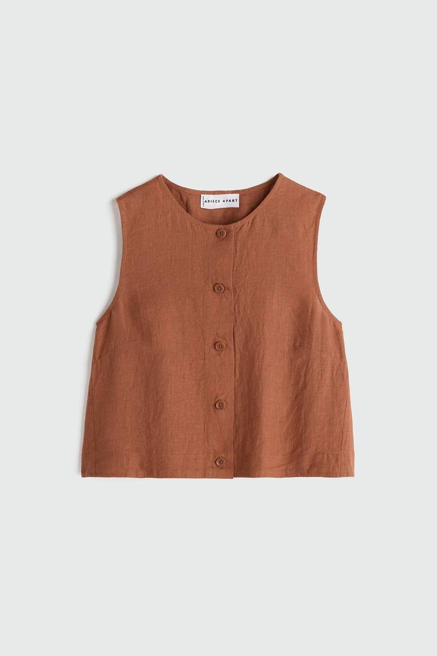 AA Godet Linen Tank | Mar Shorts in Harissa