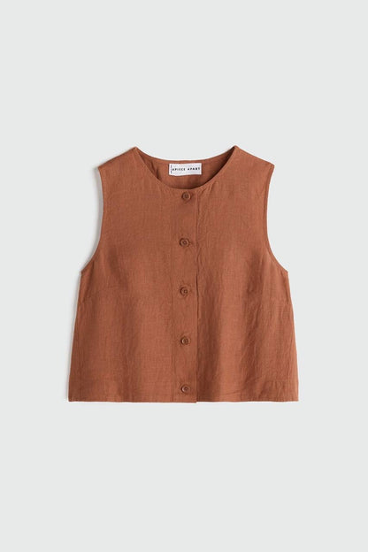 AA Godet Linen Tank | Mar Shorts in Harissa