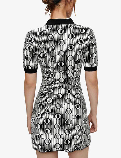 MJ Risola Monogram-Pattern Jacquard Mini Dress