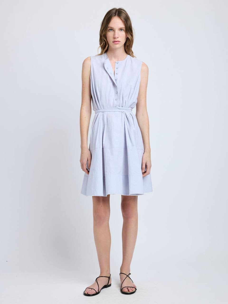 PS Kenzie Linen-Cotton Shirting Sleeveless Mini Dress