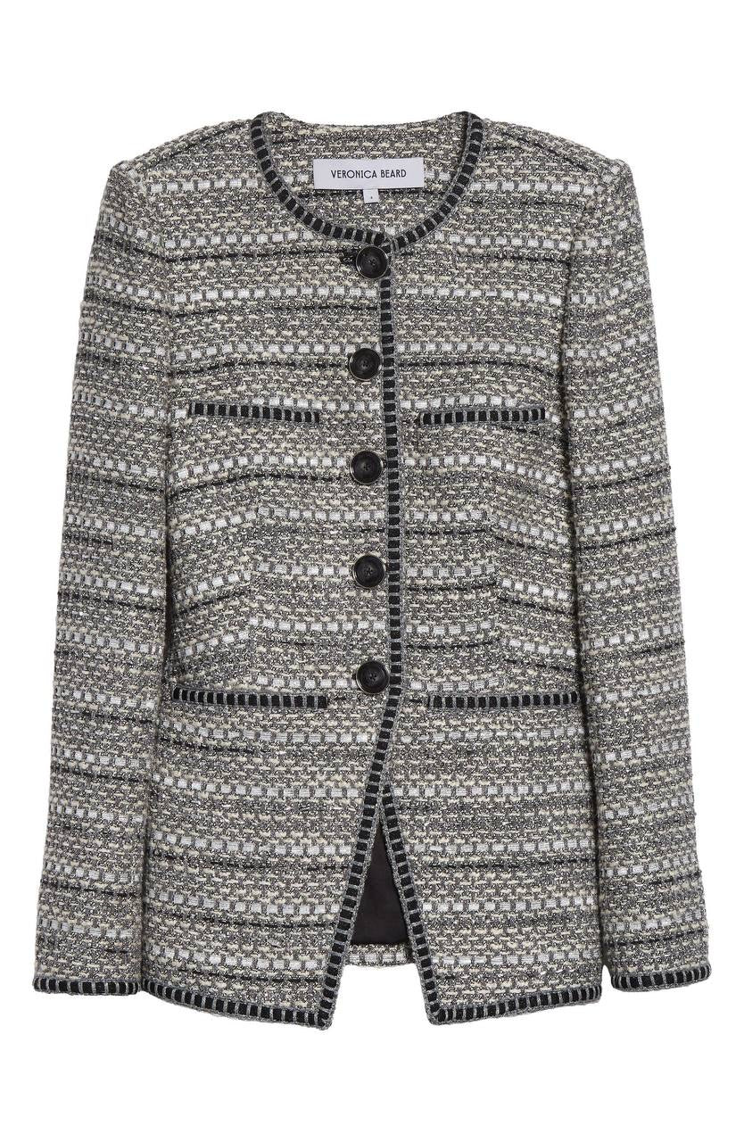 VB Alessia Metallic Tweed Cutaway Jacket
