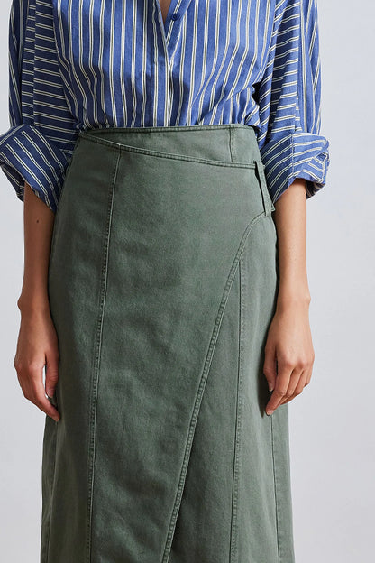 AA Lahiri Wrap Cotton Midi Skirt | Andorra | Thyme