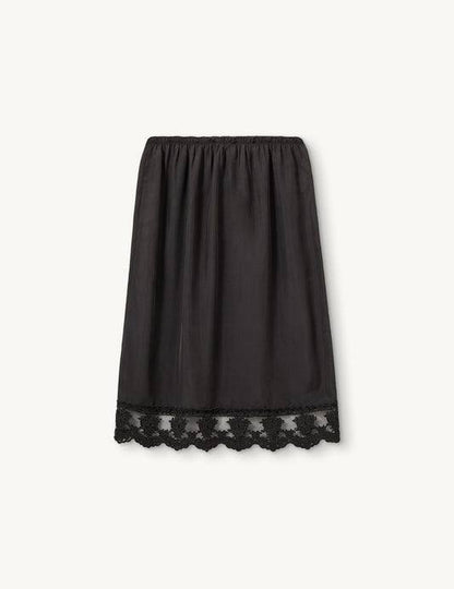 Darling Silk Slip Lace-trim Midi Skirt