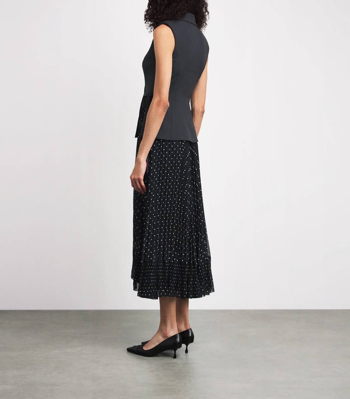 SP Grey Tailored Polka Dot Midi Dress