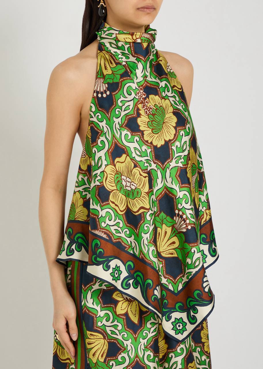 ALM Liana Silk Top Silk Palazzo Pants