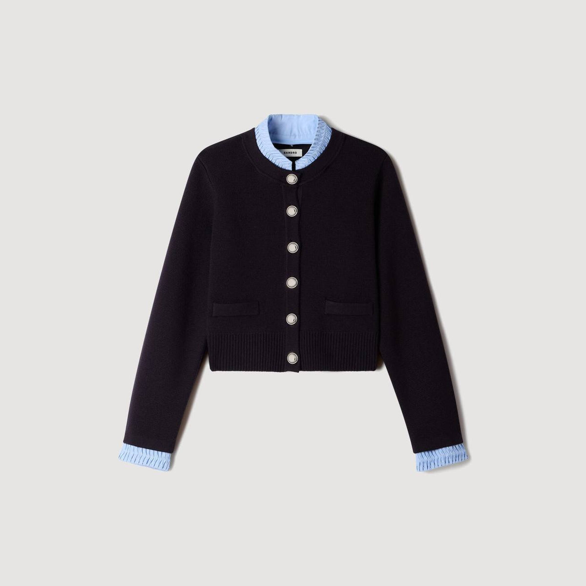 SD Two Tone Origami Collar Cardigan