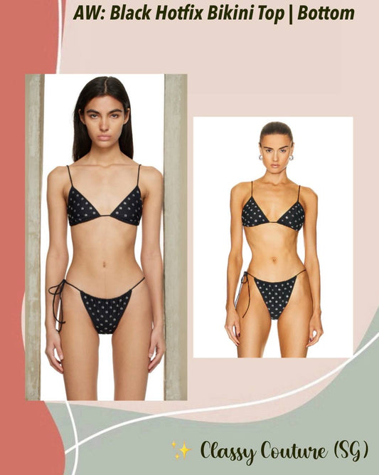 AW Black Hotfix Bikini Top | Bottom | Set