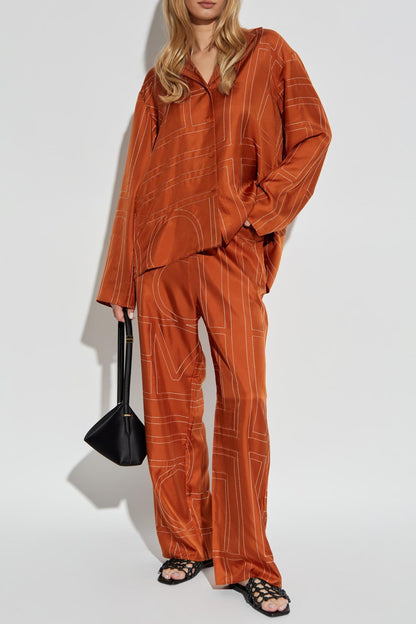 9 Colors! (PART 1/2) Tot Monogram Silk PJ Shirt Top | Shorts | Pants | Embroidered Set