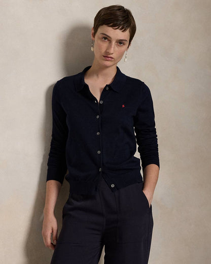 RL Polo-Collar Cotton-blend Buttoned Cardigan